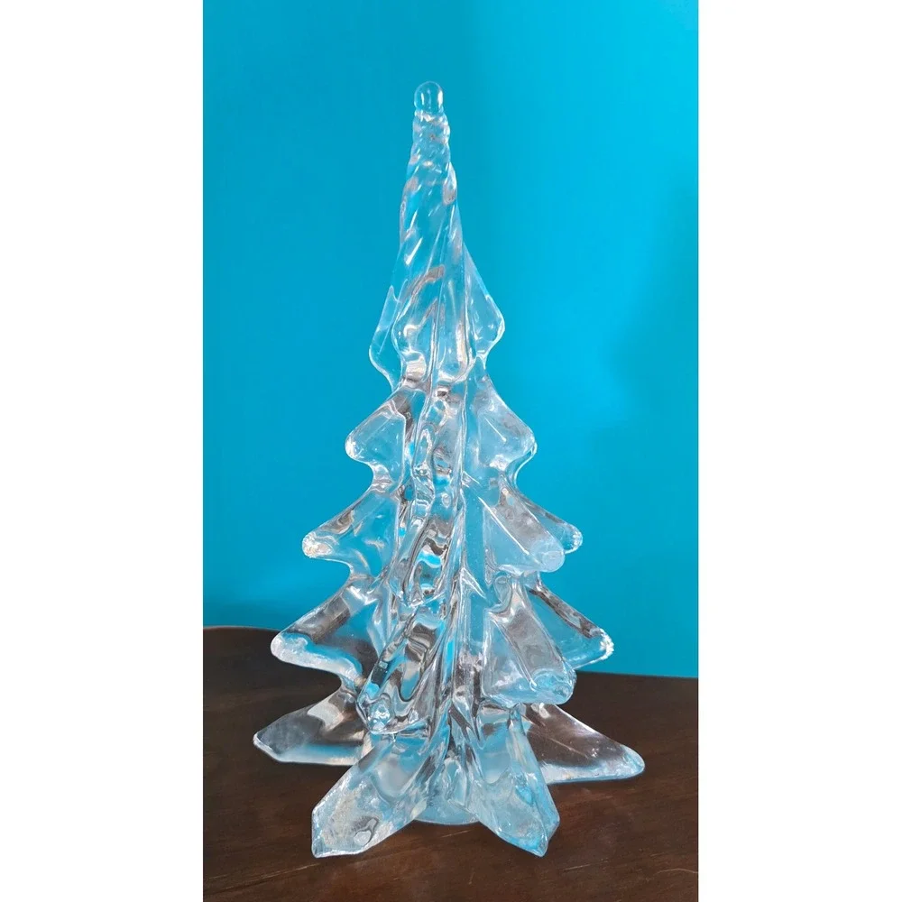 5 Piece Heavy Cut Crystal Christmas Tree Set Holiday Winter Decor Tabletop 5